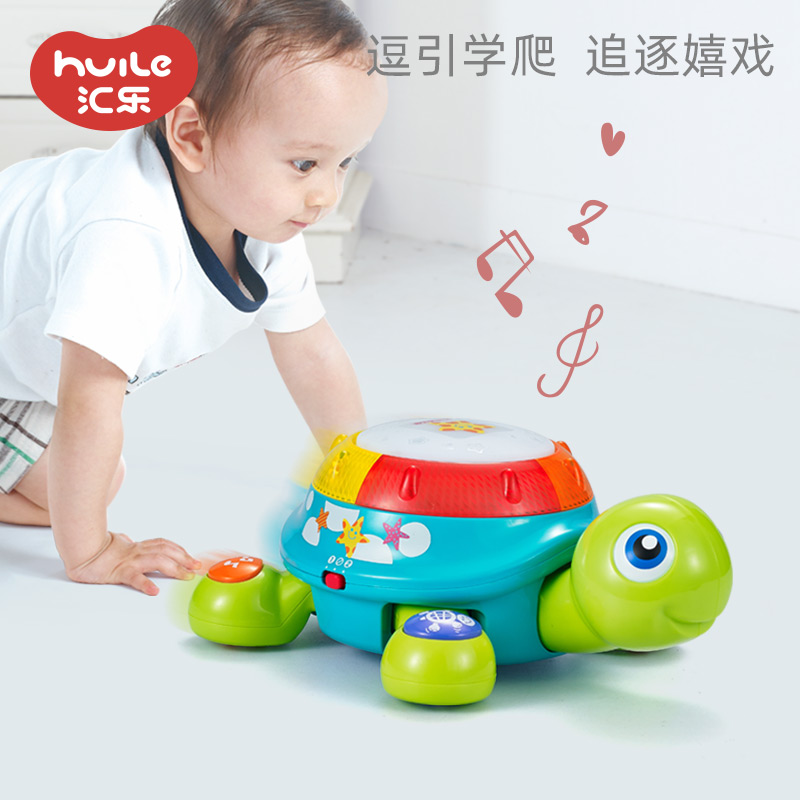 Wire Music 678 Enlight-wise Crawl Tortoise Baby Crawl Toys Children Hands Beat Drum Baby Toys 0-3-month - -3 - Taobao