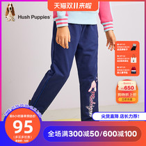 Leisure footwear children's pants girls winter new children's fleece pants middle size children's casual double layer thermal pants