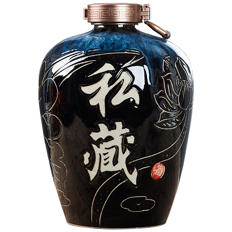 Jingdezhen ceramic bottle 5 jins of household deposit liquor altar blank sealed up possession of thick wine