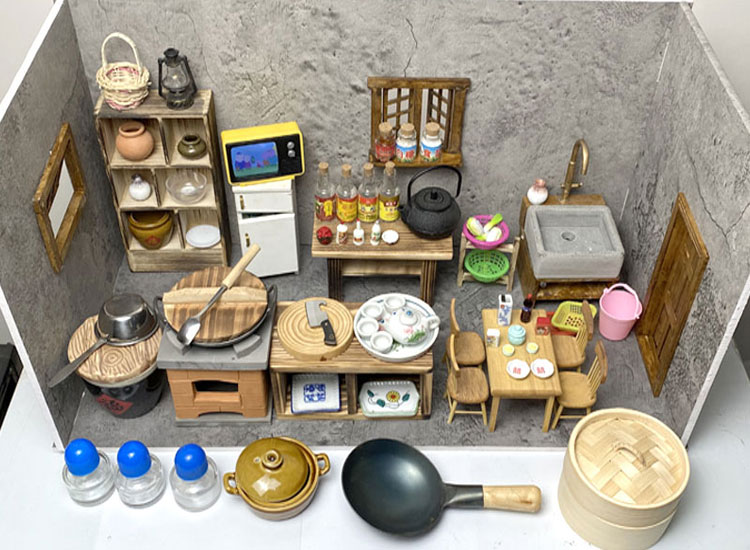 迷你厨房真煮全套 小型自垒小灶台砖儿童做饭厨具日本食玩过家家