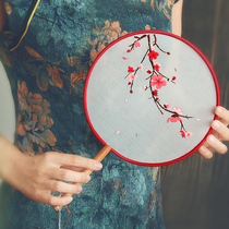 Su embroidery group fan embroidery Handmade self-embroidery beginner fan diy material package decoration Chinese ancient style creative gift