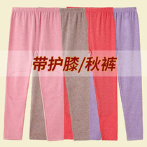 Autumn Winter Thin style Warm Pants Middle Aged Woman Loose Lining Pants Thickening Kneecap Single-piece Pants Mom Newear Cotton Sweatpants
