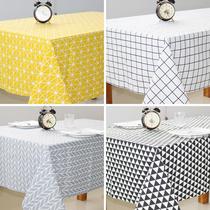 Nordic cotton tablecloth black and white grid