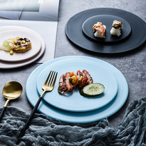 Matt ceramic disc flat pallet Creative Bull Platoon Cake count Heart disc Sushi Pan Macaron Color Dinner Plate