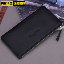 Mens long wallet mobile phone bag head layer cowhide leather soft handbag mens clutch bag clutch bag small mini bag women