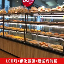 Pastry Counter Arched Glass Peach Crisp solid wood bread cabinet Mobile Showcase booking for commercial shelving Cake Exhibition Cabinet