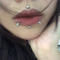 Fake lip stick with no hole personality No Punch in Europe and America Nasal Nail Brow With Wine Nest Lip Ring Demon Nails Cute Mouth Accessories Ring