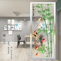 Art deco glass entrance custom partition screen Chinese style simple modern living room frosted light transmittance process tempering
