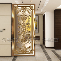 European art glass screen partition wall decoration simple modern living room entrance frosted tempered custom process