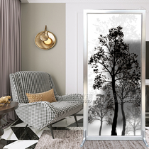 Modern minimalist art glass screen partition home decoration parlor decoration porch background wall grinding light transmittance process