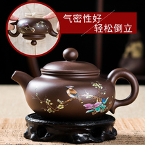 Zhu Clay Purple Sand Pot Siesch Pot Pure Hand Imitation Antique Teapot Ball Hole Filter Tea Maker Kongfu Tea Suit
