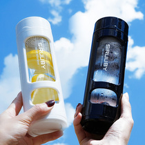 Glass-cup portable cups Inwind female students Korea Fresh and cute minimalist anti-fall male cup portable water glass