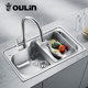 OULIN 304 스테인레스 스틸 싱크대 세트 가정식 식기 세척기 세면기 부엌 싱글 탱크 OULIN 304 스테인레스 스틸 싱크대 세트 가정식 식기 세척기 세면기 부엌 싱글 탱크