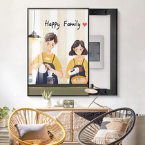 Electric meter box decoration painting vertical push-pull painting restaurant kitchen distribution box blocking switch box vertical power switch painting