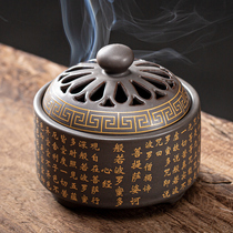 Pan incense burner home creative Zen ceramic enamel retro nostalgia home incense sandalwood agarwood incense for Buddha incense burner