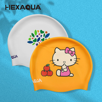 Swimming cap men and women waterproof not hair hair Special printed ear protection adult children custom silicone swimming cap