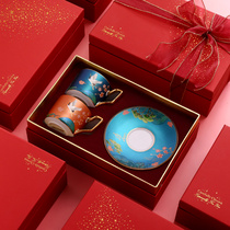 European light luxury ceramic coffee cup saucer Household cup Couple cup Wedding gift Creative gift Water cup gift box