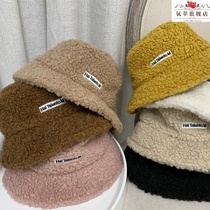 Round face suitable hat female Korean version of tide Lamb hair fisherman hat Net red autumn winter basin hat big head bucket hat