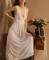 Sexy mesh perspective tempted pajamas long fairy pure hot sleepdress tempts sweet tone womens pajamas