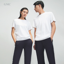 GMC silk soft cotton T-shirt|Skin-friendly short-sleeved men and women with the same spring and summer pure cotton solid color sports and leisure round neck T-shirt