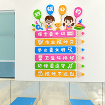 Class convention wall stickers room 3d three-dimensional acrylic school culture wall layout primary school classroom cartoon decoration