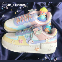 Adapted Nike Nike af1 Air Force One Macron White Blue Pink Original Ice Blue Pale Purple Mandarin Ducks Laces Accessories