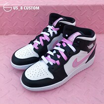 Adaptation nike Nike af1 Air Force One pink cherry blossom aj1mid black and white pink Panda splicing shoestring