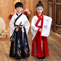 Childrens Hanfu Girls costume Super Fairy Boys primary school students Chinese school clothes Book childrens clothing Little boy Tang costume performance clothing