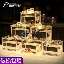 Desktop Building Hopper Fish Tank Small Dorm Room Dorm Room Construction View Office Eco Box Acrylic Bucket Fish Fish Tank Mini