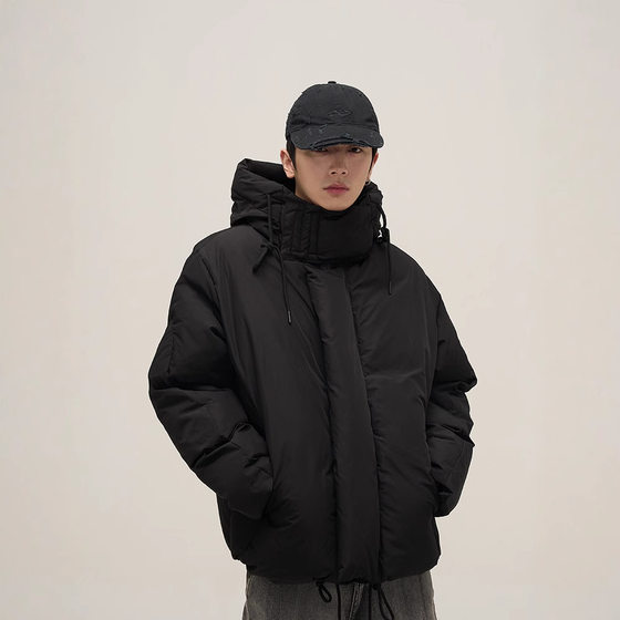Manufacturer direct winter fashion high-end design niche hooded cotton jacket men's European and American street jacket couple Manufacturer direct winter fashion high-end design niche hooded cotton jacket men's European and American street jacket couple