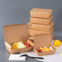 Large Right Angle Paper Takeaway Packaged Disposable Kraft Aperitiv Box Fried Chicken Snack Fries Outside With Fruit Salad Box