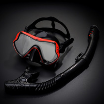 Diving goggle snorkel set mens and womens new adult large frame silicone face mirror swimming snorkel mask diving glasses