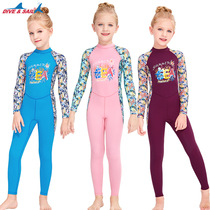 Childrens swimsuit Girls Boys Boys One-piece Sunscreen Long Sleeves Small Medium to Large Baby Split Female Quick Dry Warm Swimsuit