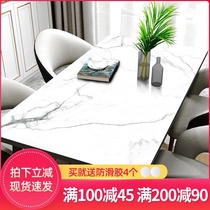 (Q elastic silicone table mat)Tasteless tablecloth Waterproof oil-proof wash-in anti-scalding Nordic marble dining table coffee table mat