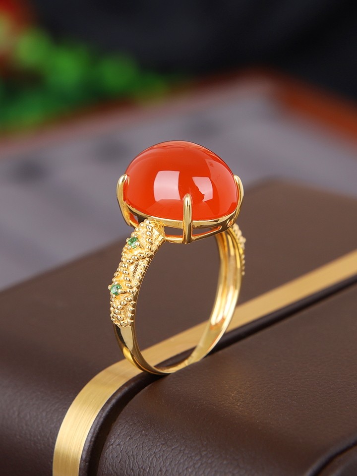 520送礼不踩雷!南红冰红戒指真的美到心坎里