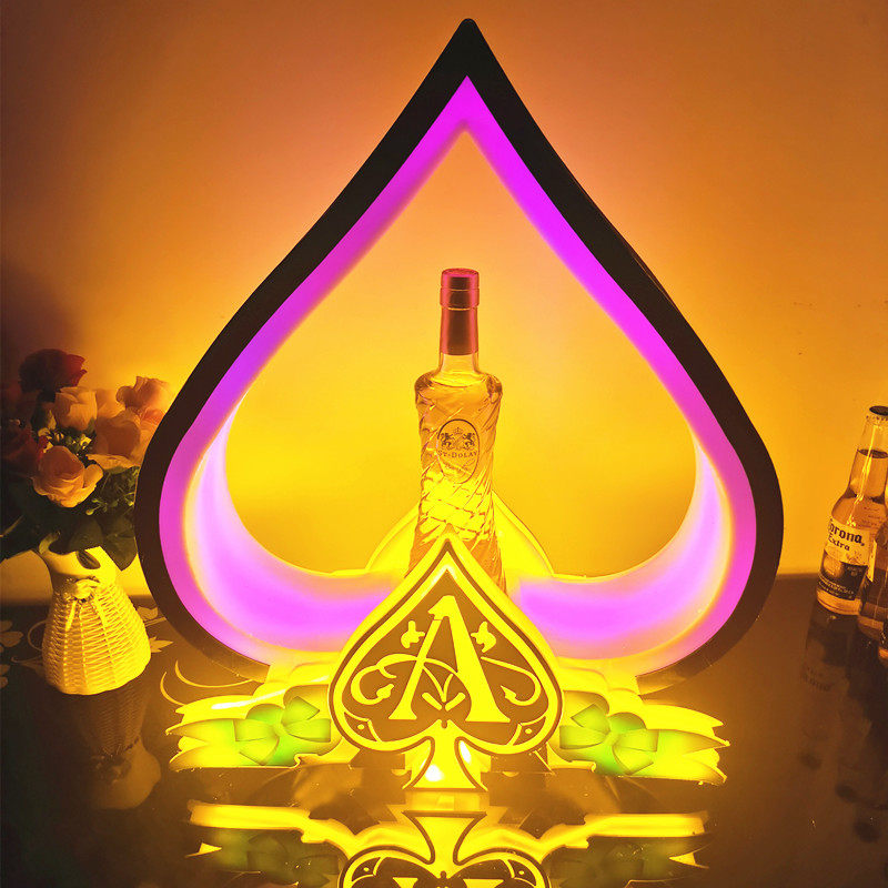 酒吧新款发光酒座ktv黑桃a洋酒座香槟xo激光酒座 led发光洋酒架