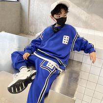 Boys' trendy spring suit 2022 new children boys spring personality bombing street sportswear two-piece set Korean style