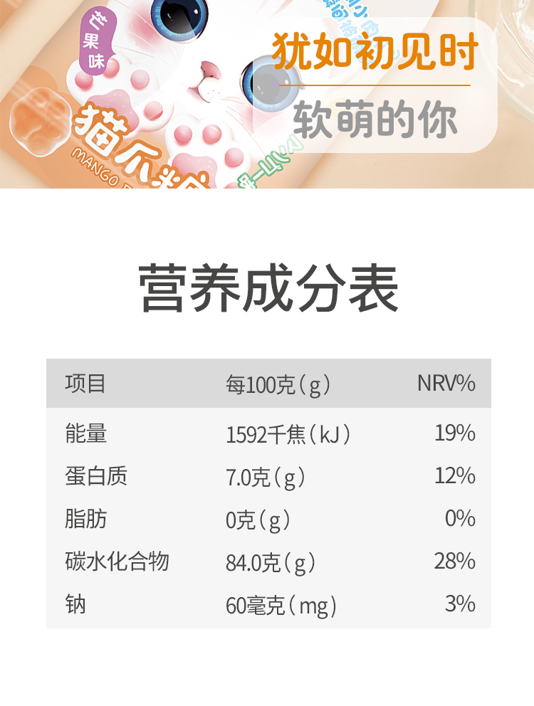 9.9【悠酷】高颜值猫爪软糖9包