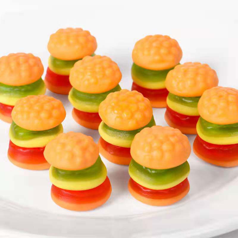 悠酷汉堡橡皮糖网红独立包装水果qq糖300g