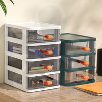 Pull-out storage box office desk storage box transparent simple glove box mini storage box storage artifact