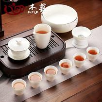 High-end defied white porcelain goat fat jade MTZYZYGW with suit home cover bowl living-room light bubble luxurious tea tea ceramic