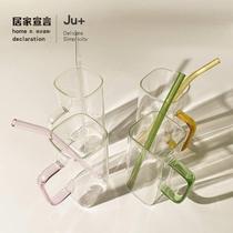 Fangs shaped glass cup with a FXBDB-00 high face value in with straw water glass office home for a wind tea cup