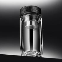 Layer glass SH-19001 cup water glass male tea big water separating bubble tea cup double sub-office convenient heat insulation upscale capacity