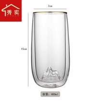 Tea separation tea cup portable filter double layer glass transparent office Mens Home creative water Cup