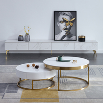 Light luxury rock panel TV cabinet Coffee table Small apartment post-modern living room paint locker Italian minimalist floor cabinet