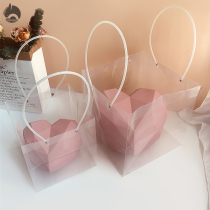 Cake shop handbag square transparent bag gift bag packaging bag small simple ins wind big flower plant