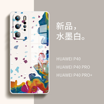 Huawei p40pro mobile phone shell lens full package p30pro ultra-thin anti-fall p40pro mirror p40 liquid silicone water color glass protective sleeve por mesh red p30 new 5g