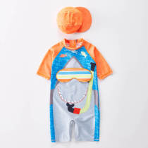Korean childrens swimsuit sunscreen cute cartoon boy and woman diving suit small child baby swimsuit boy conjoined