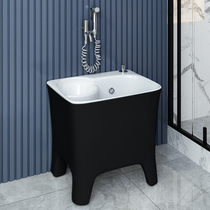 Mu Meng Si mop pool drain basket home Nordic small balcony mop pool luxury toilet ceramic squeeze dry bucket