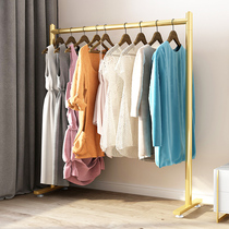 Light luxury hanger floor-to-ceiling bedroom hanging clothes rack single rod simple household coat rack Nordic drying clothes rod
